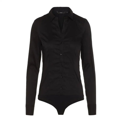 Vero Moda Black Cotton Bodysuit - IT38/XS-XS