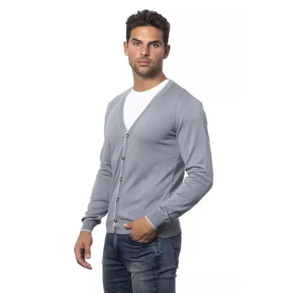 Verri Gray Cotton Men Cardigan