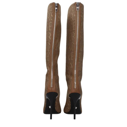 Versace Beige Fabric High Heel Boots - EU36/US6