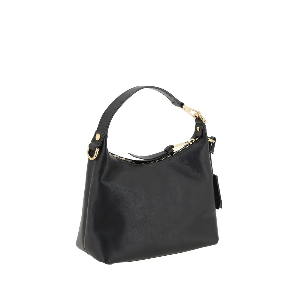 Versace black calf leather Bos Taurus hobo bag with gold hardware