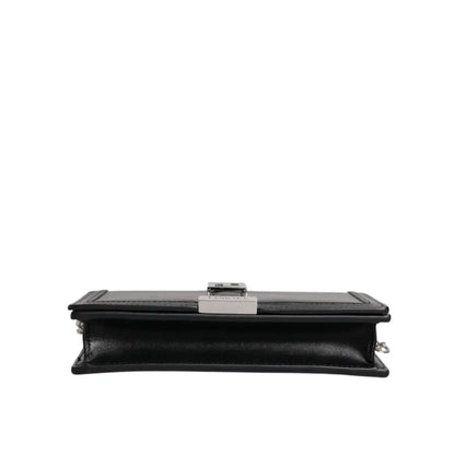 Versace Black Calfskin Leather Chain Strap Shoulder Crossbody Bag