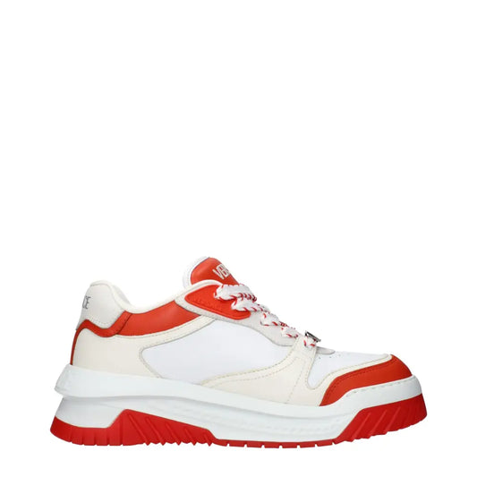 Hvid Versace sneaker med rød detalje og chunky såle, 100% originale brands