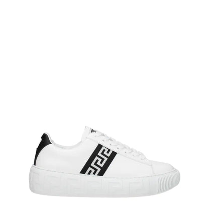 Versace White Leather Low Tops