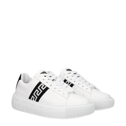 Versace White Leather Low Tops
