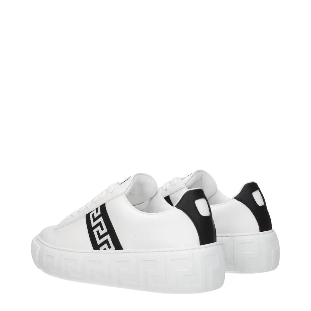 Versace White Leather Low Tops