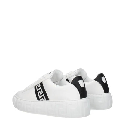 Versace White Leather Low Tops