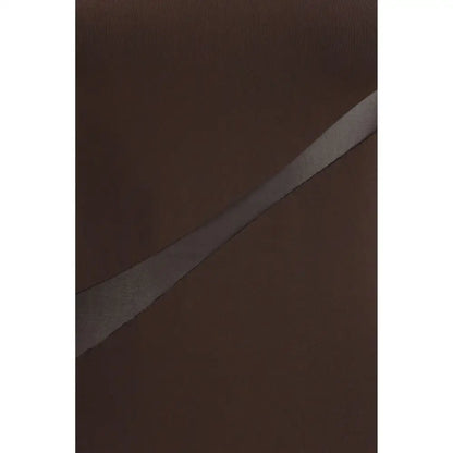 Wolford brown polyamide bodysuit med brun tekstureret stof og diagonal sølvstribe